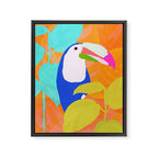 tropical toucan, orange Framed Canvas Print Gallery Image 8