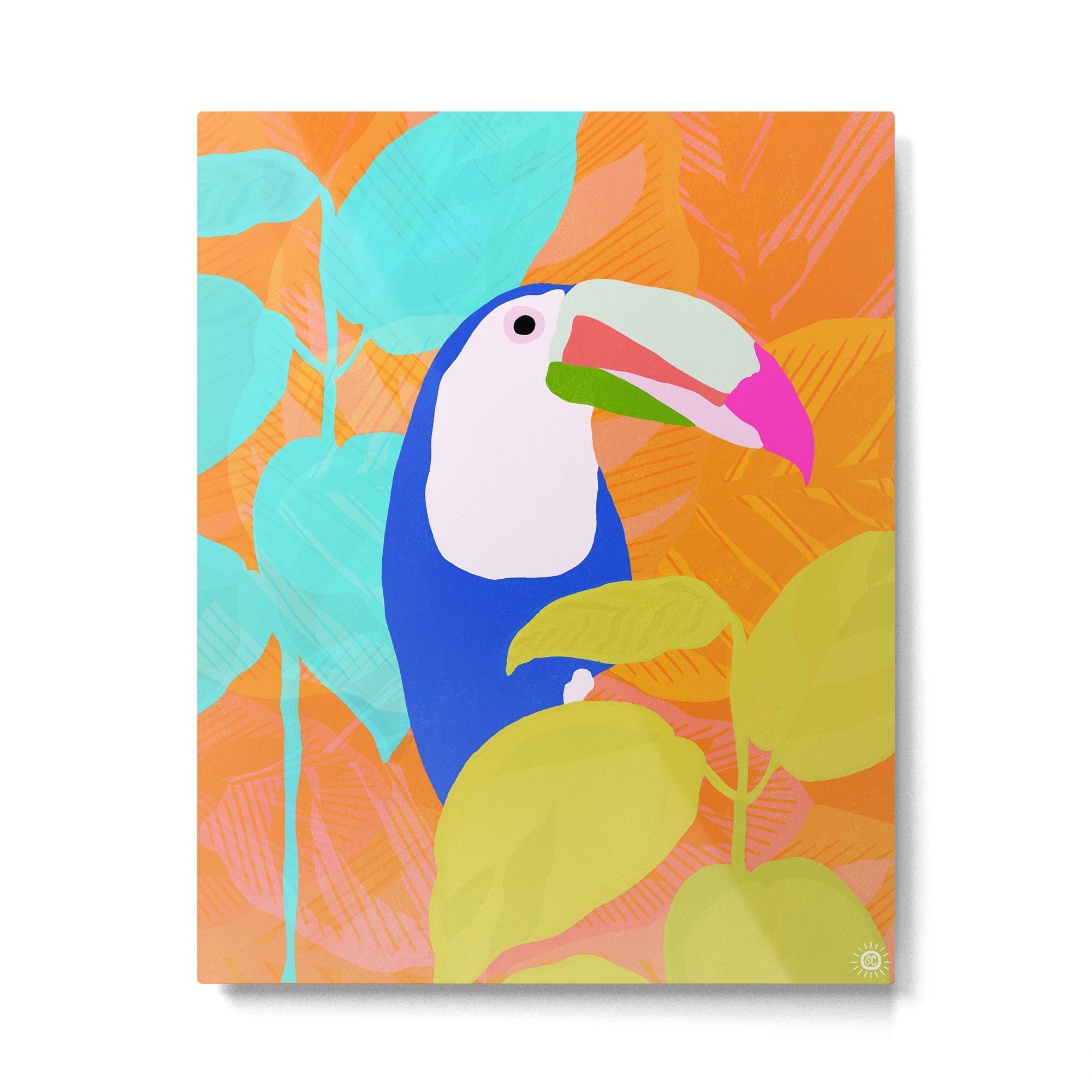 tropical toucan, orange Metal Print Gallery Image 6