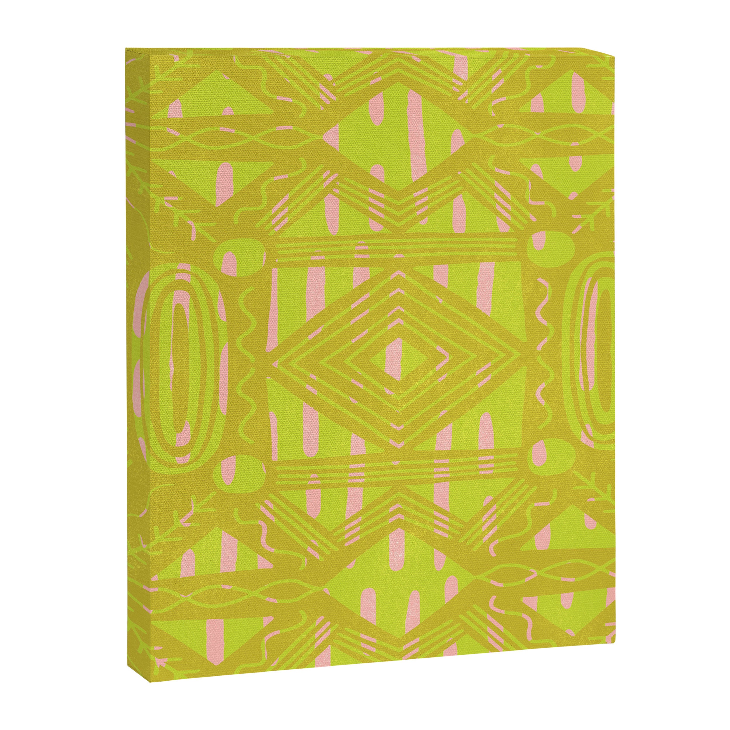 vintage kantha: chartreuse Canvas Print Gallery Image 8