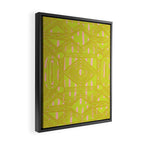 vintage kantha: chartreuse Framed Canvas Print Gallery Image 2