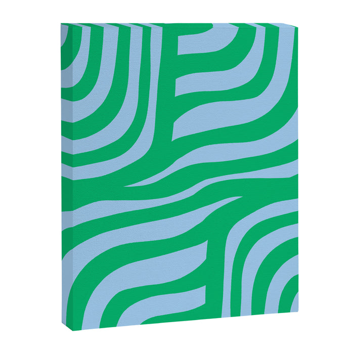 Wavy Zebra Green Canvas Print Gallery Image 1