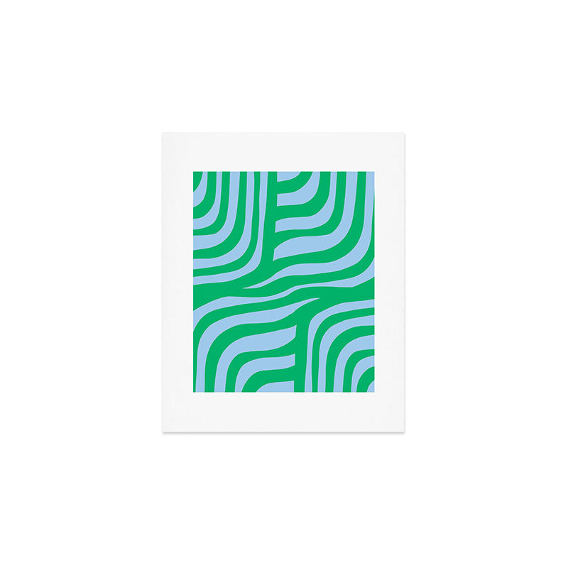 Wavy Zebra Green Art Print Gallery Image 1