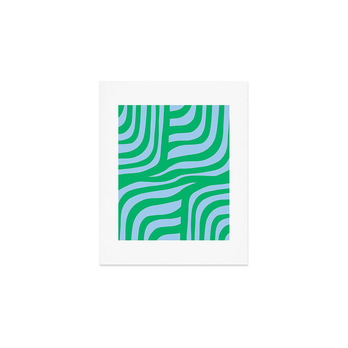 Wavy Zebra Green Art Print Gallery Image 1