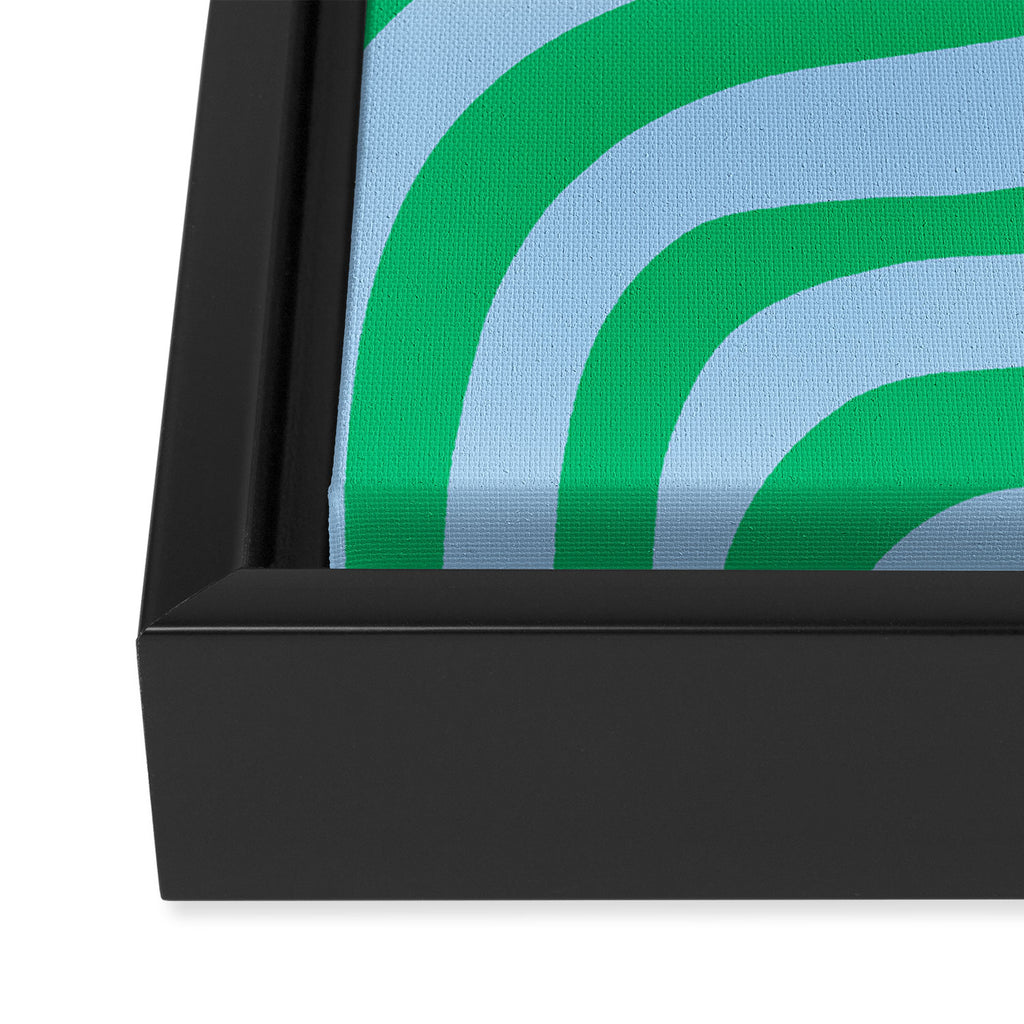 Wavy Zebra Green Framed Canvas Print Gallery Image 3