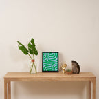 Wavy Zebra Green Framed Canvas Print Gallery Image 4