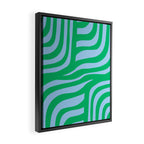 Wavy Zebra Green Framed Canvas Print Gallery Image 2