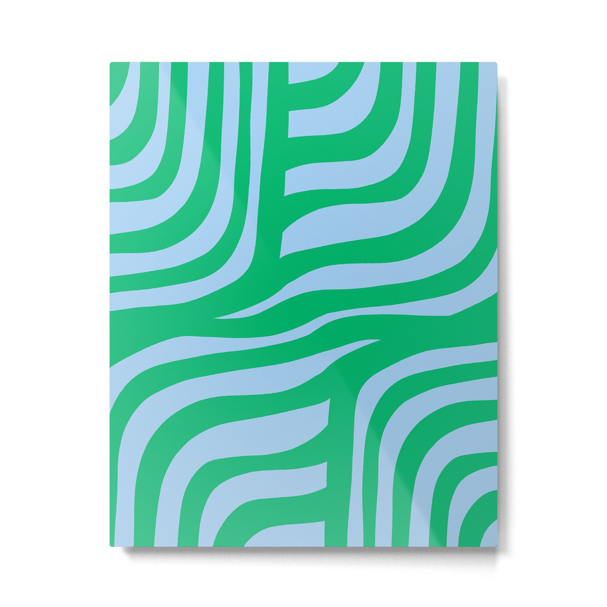 Wavy Zebra Green Metal Print Gallery Image 6