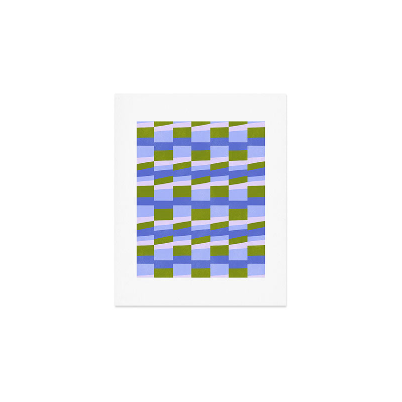Woven Checkerboard, peri Art Print Gallery Image 1