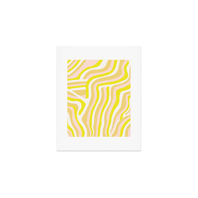 yellow zebra stripes Art Print Gallery Image 1