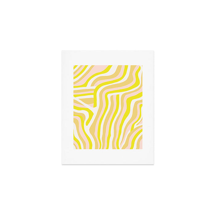 yellow zebra stripes Art Print Gallery Image 1