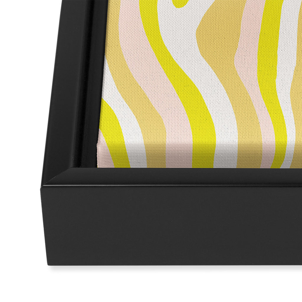yellow zebra stripes Framed Canvas Print Gallery Image 3