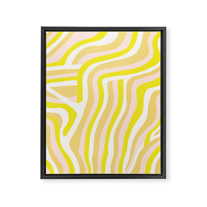 yellow zebra stripes Framed Canvas Print Gallery Image 1