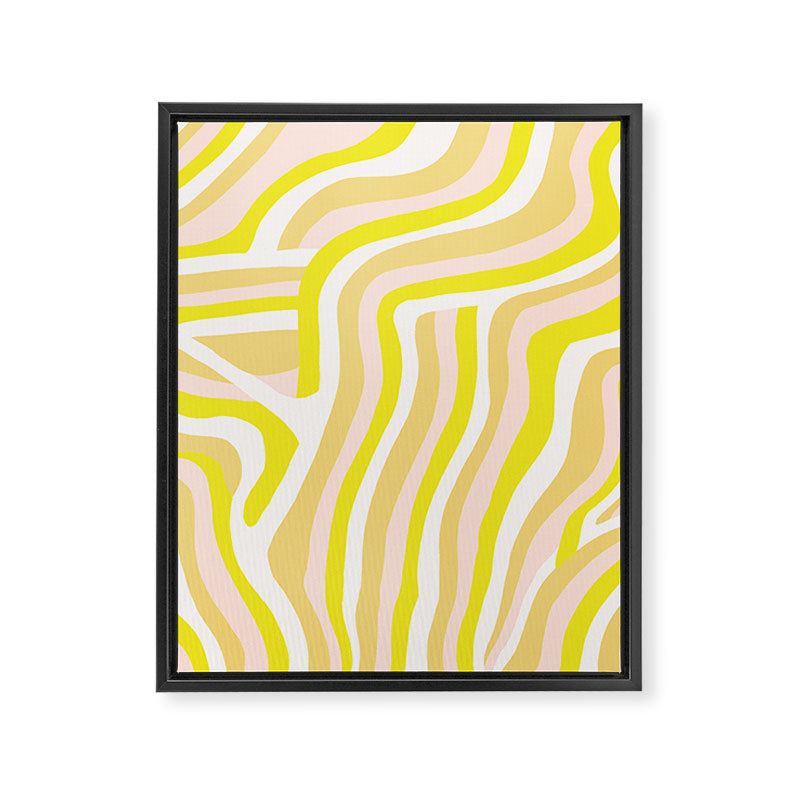 yellow zebra stripes Framed Canvas Print Gallery Image 8
