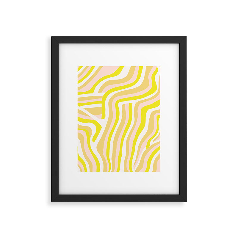 yellow zebra stripes Framed Art Print Gallery Image 6
