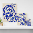 Minimal Blue Plant Canvas Print Gallery Image 3