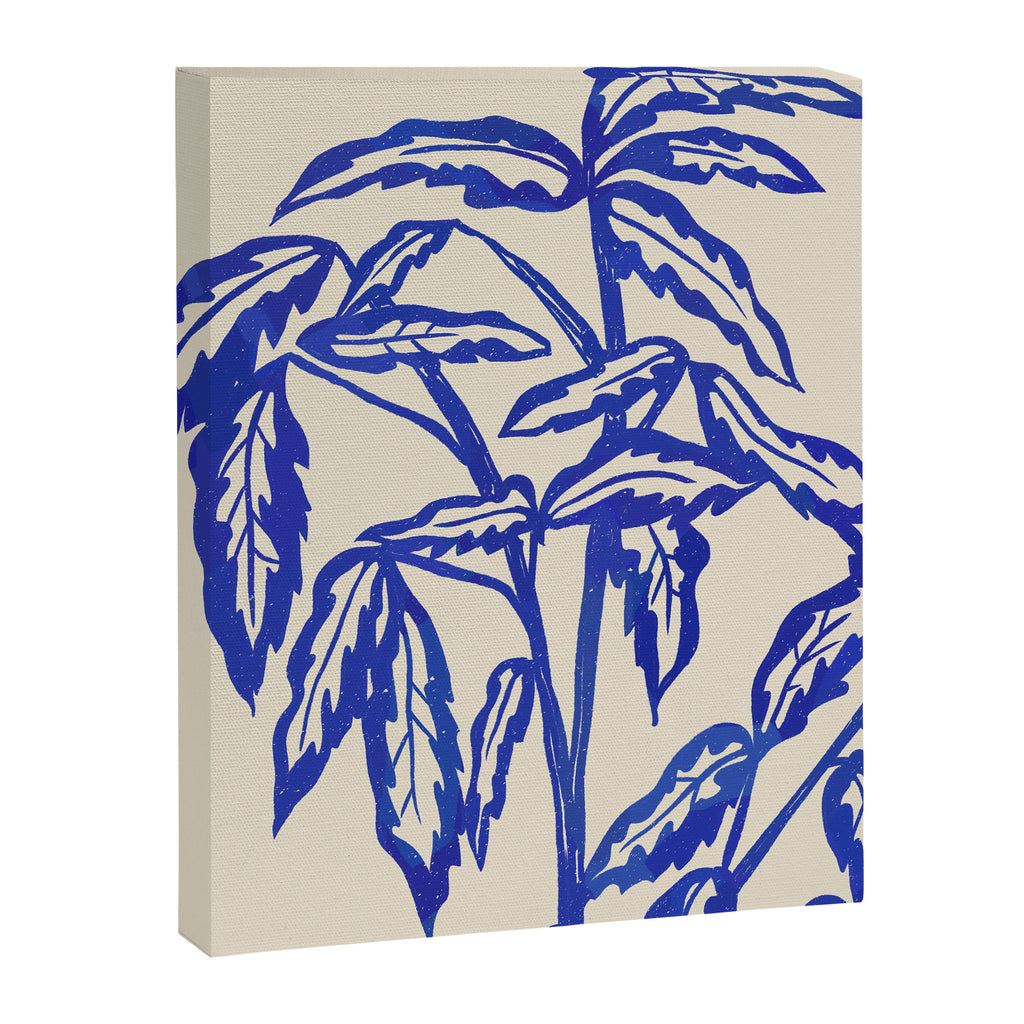 Minimal Blue Plant Canvas Print Gallery Image 6
