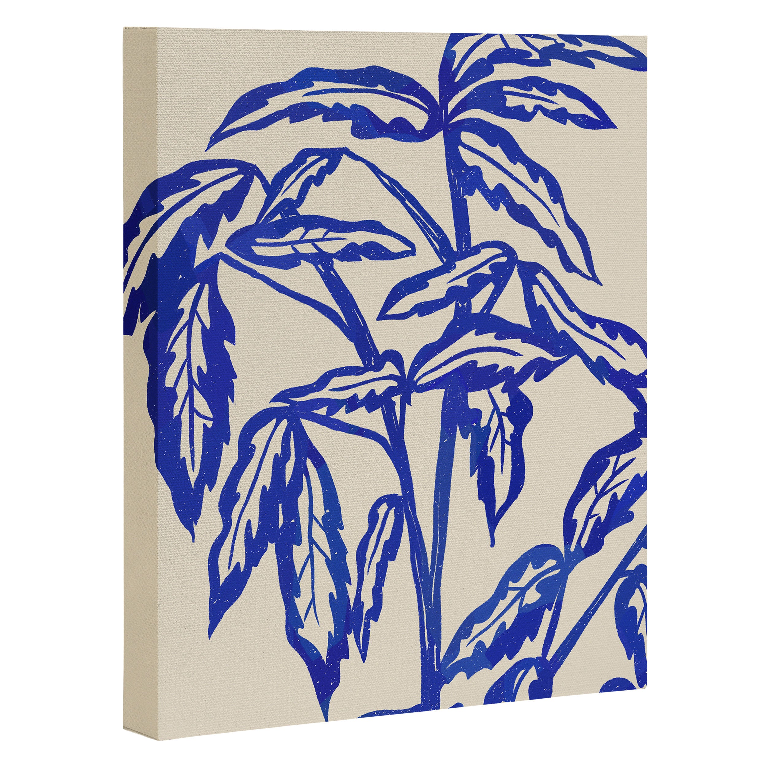 Minimal Blue Plant Canvas Print Gallery Image 3