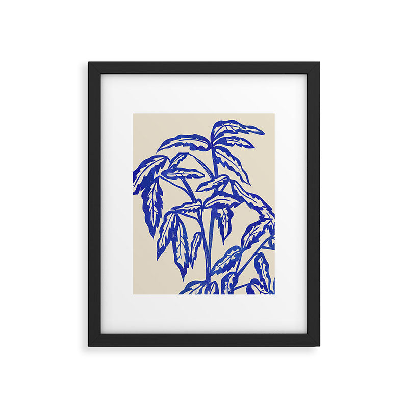Minimal Blue Plant Framed Art Print Gallery Image 4