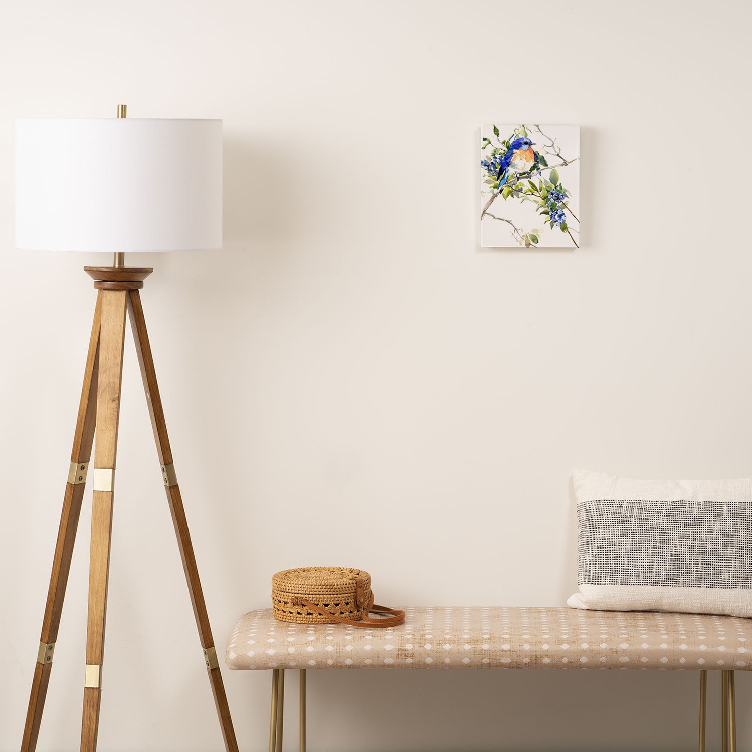 Bluebird and Blueberry Canvas Print Gallery Image 2