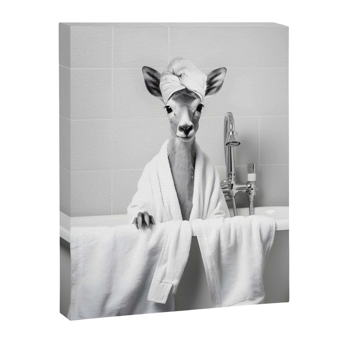 Deer In Bathrobe Canvas Print Gallery Image 1