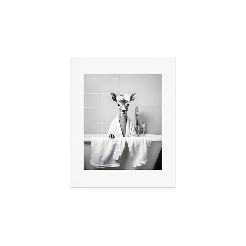 Deer In Bathrobe Art Print Gallery Image 1