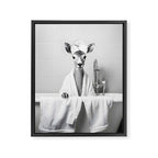 Deer In Bathrobe Framed Canvas Print Gallery Image 6