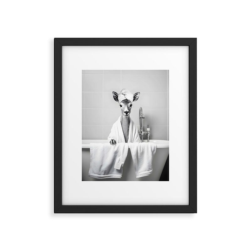 Deer In Bathrobe Framed Art Print Gallery Image 5