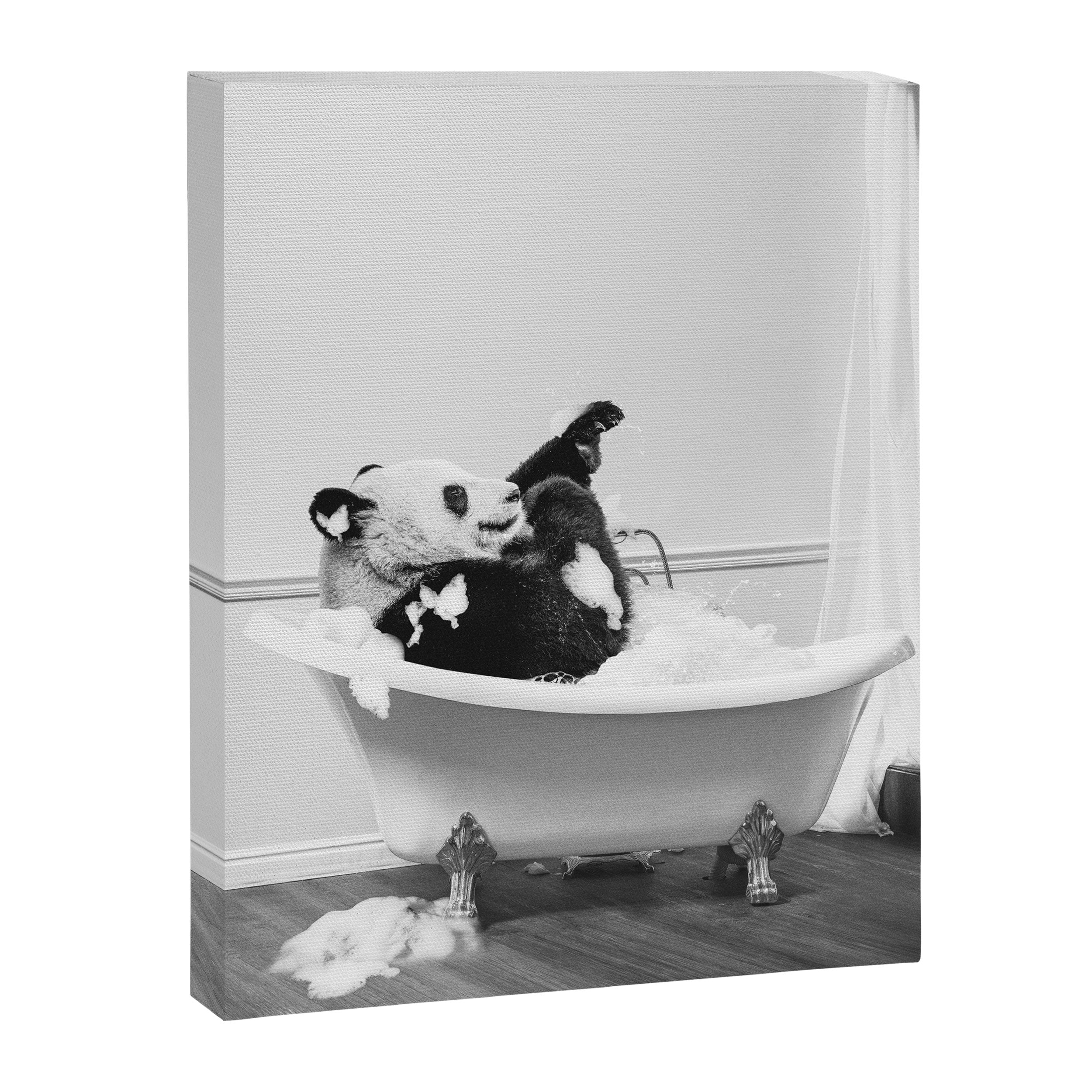 Panda Taking a Bath Canvas Print Gallery Image 6
