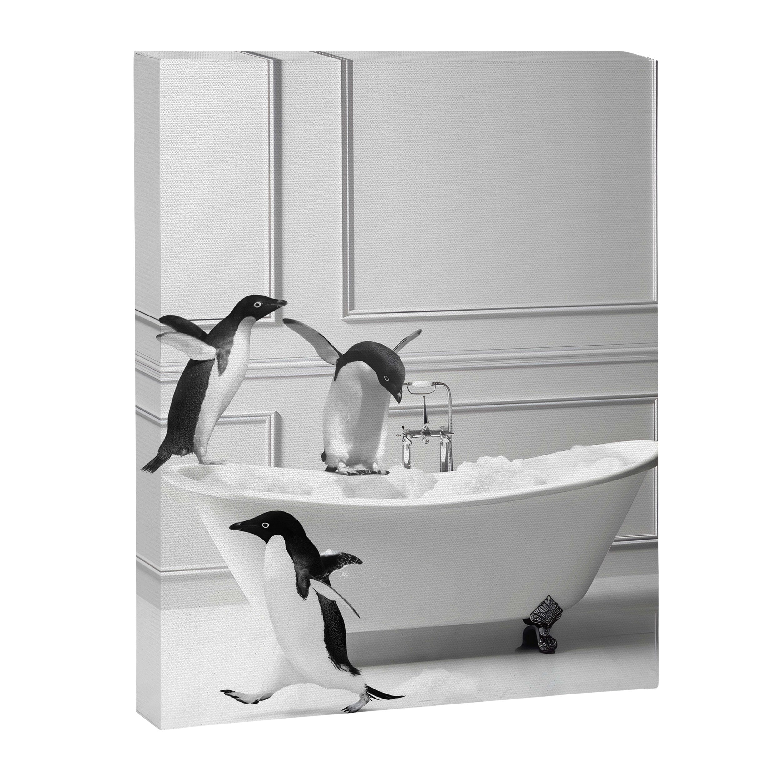 Penguin in Bathtub Canvas Print Gallery Image 6