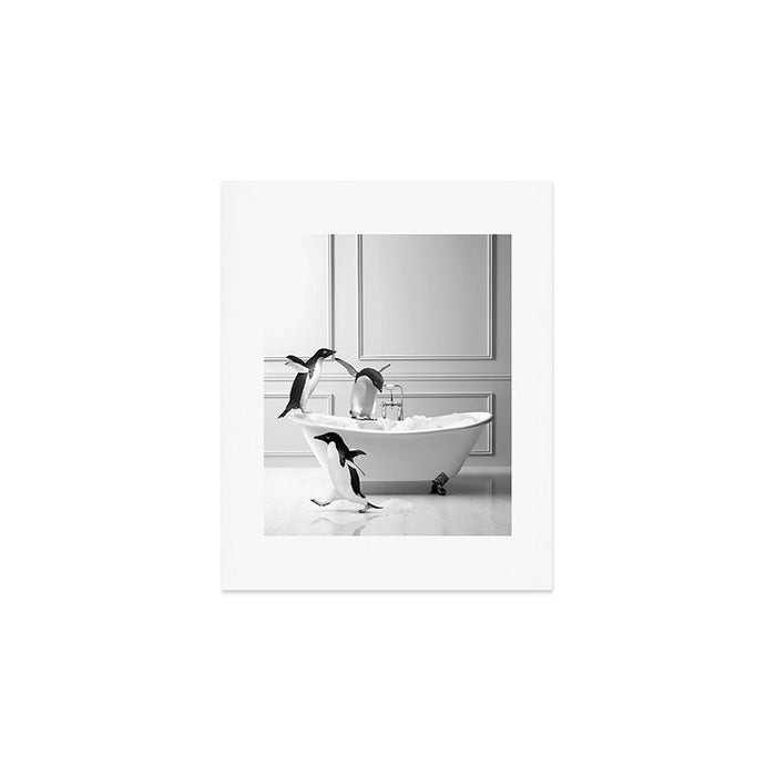 Penguin in Bathtub Art Print Gallery Image 1