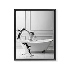 Penguin in Bathtub Framed Canvas Print Gallery Image 6
