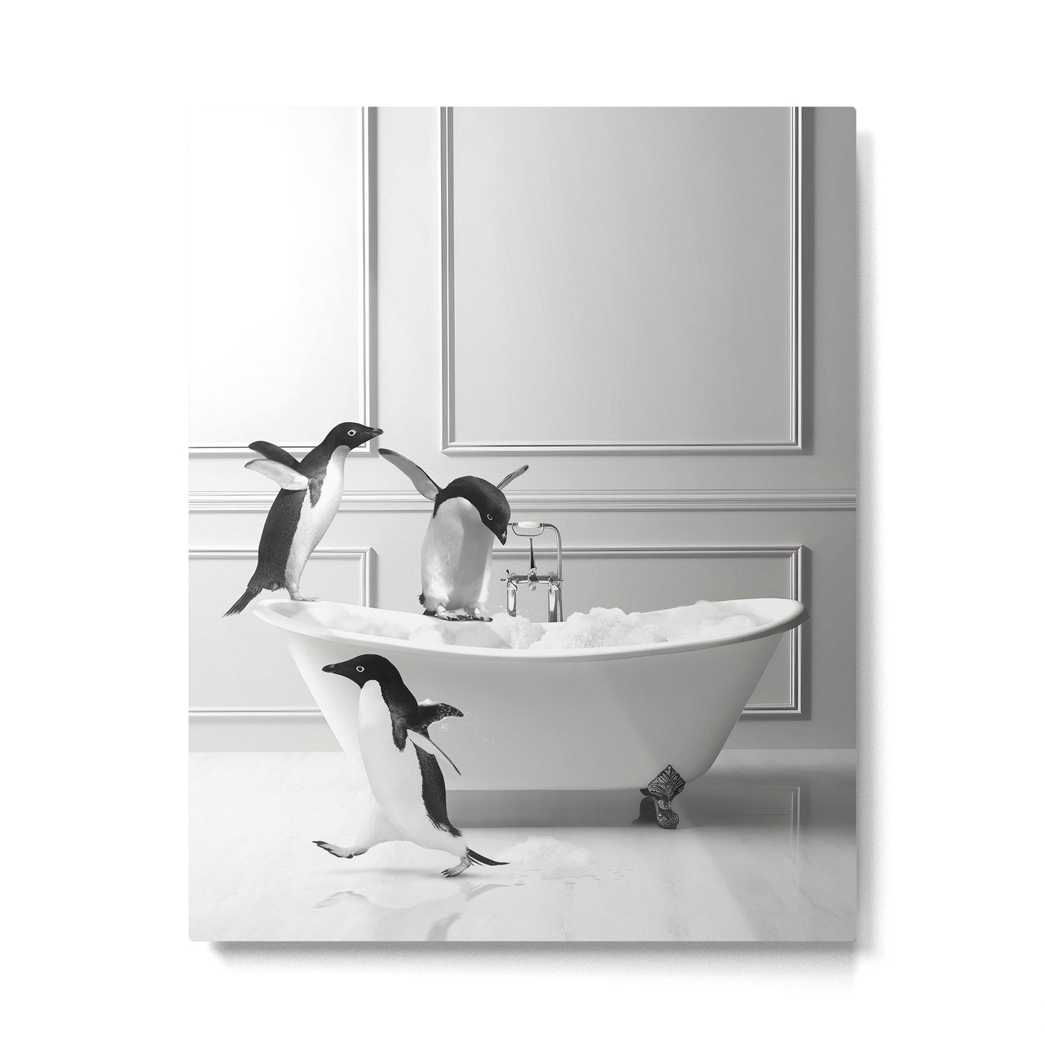 Penguin in Bathtub Metal Print Gallery Image 4