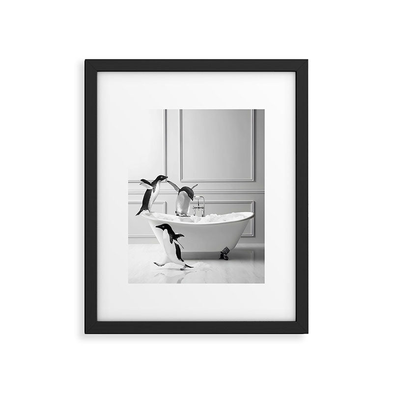 Penguin in Bathtub Framed Art Print Gallery Image 5