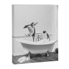 Penguin Taking a Bath Canvas Print Gallery Image 6