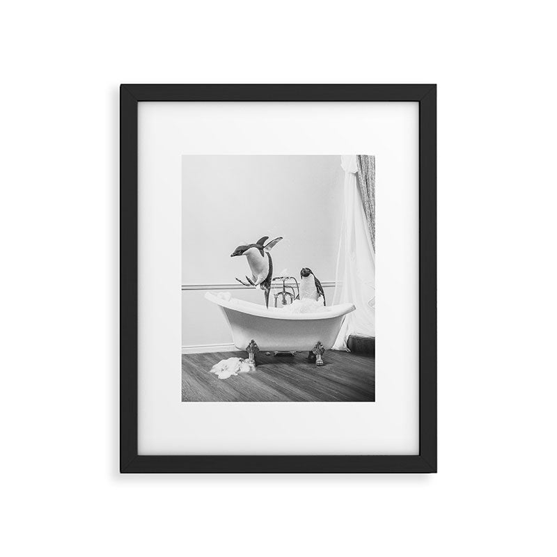 Penguin Taking a Bath Framed Art Print Gallery Image 5