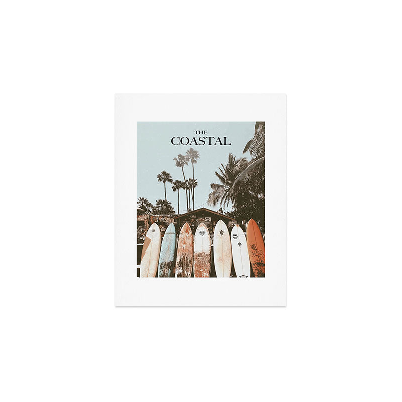 Retro Surfboard California Art Print Gallery Image 1