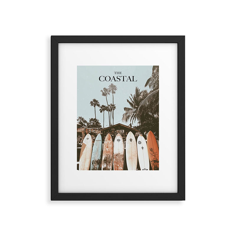 Retro Surfboard California Framed Art Print Gallery Image 5