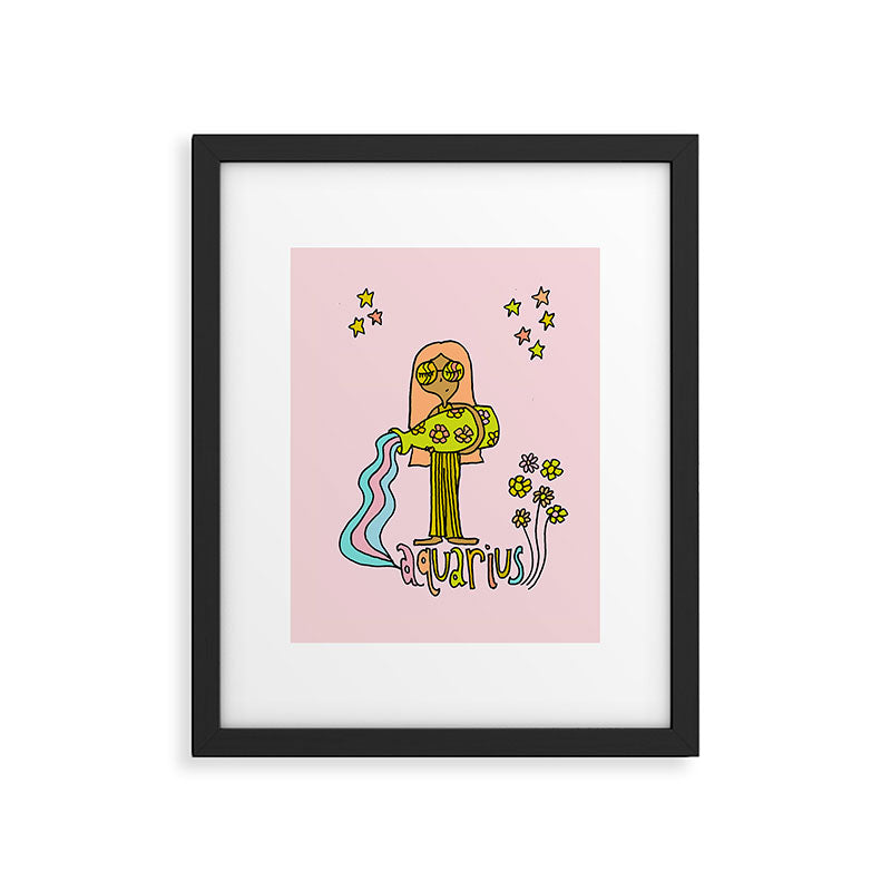 Age of Aquarius zodiac art by surfy birdy Framed Art Print Gallery Image 5
