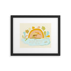 Aquarius surf zodiac // retro art by surfy birdy Framed Art Print Gallery Image 5