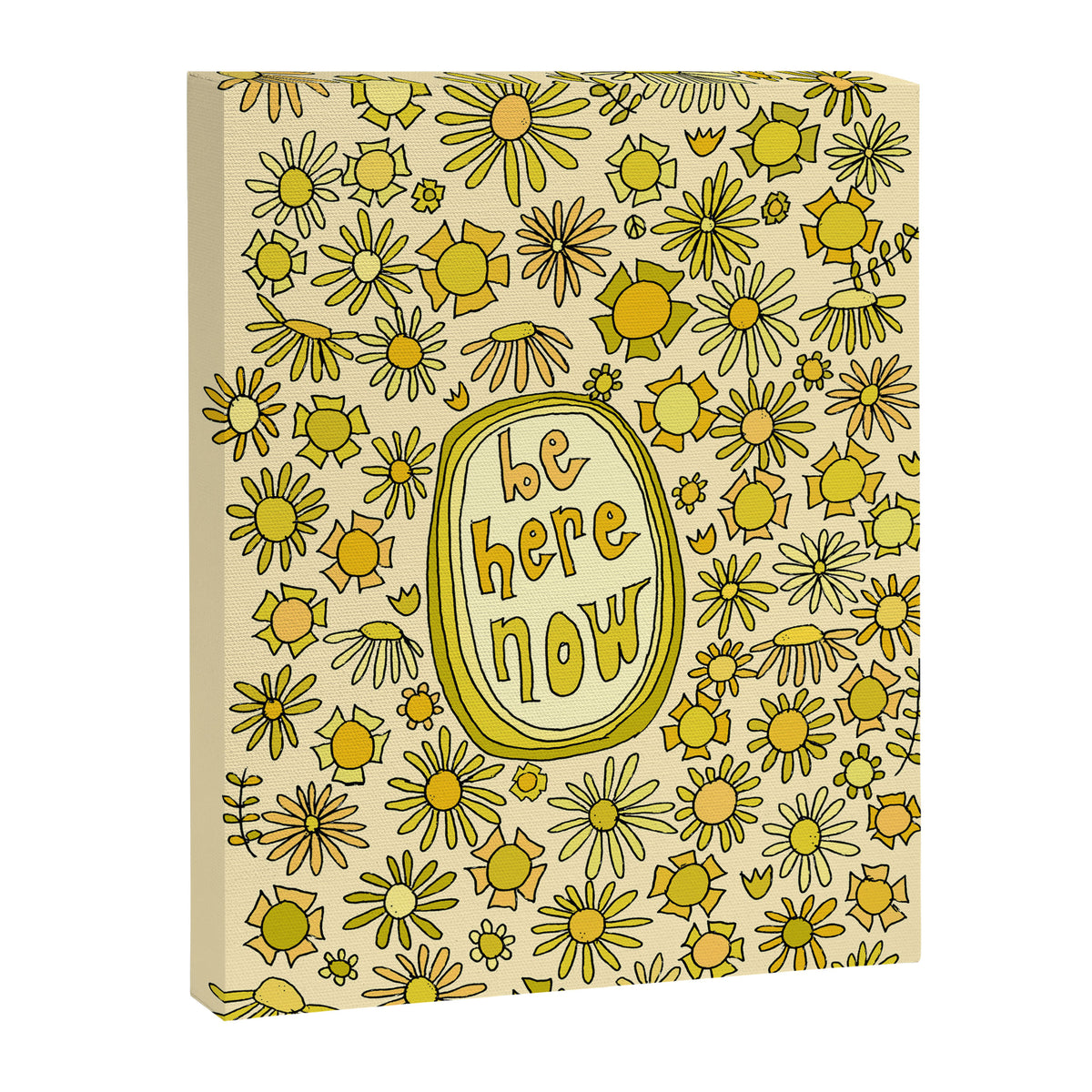 be here now // flower power // retro surf art by surfy birdy Canvas Print Gallery Image 6