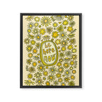 be here now // flower power // retro surf art by surfy birdy Framed Canvas Print Gallery Image 6