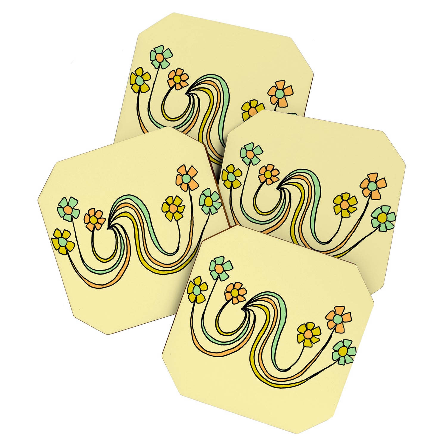 bloom where you are planted // waves and flowers Coaster Gallery Image 1