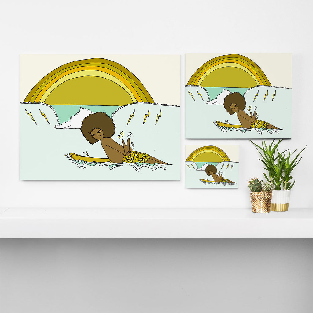 "buttons" kaluhiokalani 70s surf legend // retro surf art by surfy birdy Canvas Print Gallery Image 3