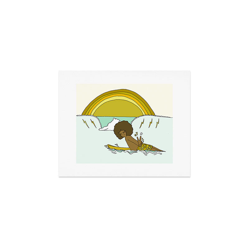 "buttons" kaluhiokalani 70s surf legend // retro surf art by surfy birdy Art Print Gallery Image 1