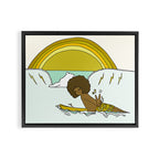 "buttons" kaluhiokalani 70s surf legend // retro surf art by surfy birdy Framed Canvas Print Gallery Image 6