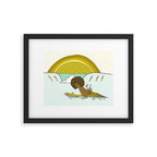 "buttons" kaluhiokalani 70s surf legend // retro surf art by surfy birdy Framed Art Print Gallery Image 5