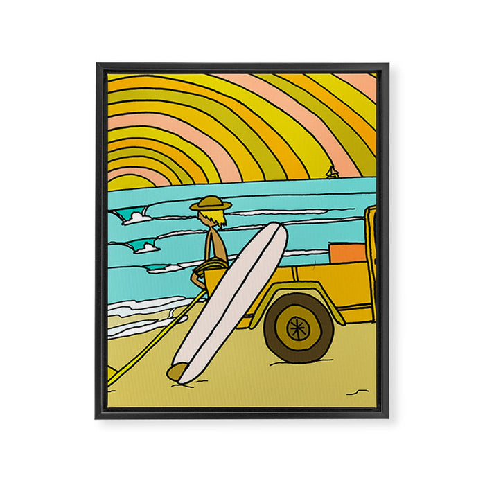 classic summer surf vibes forever Framed Canvas Print Gallery Image 1