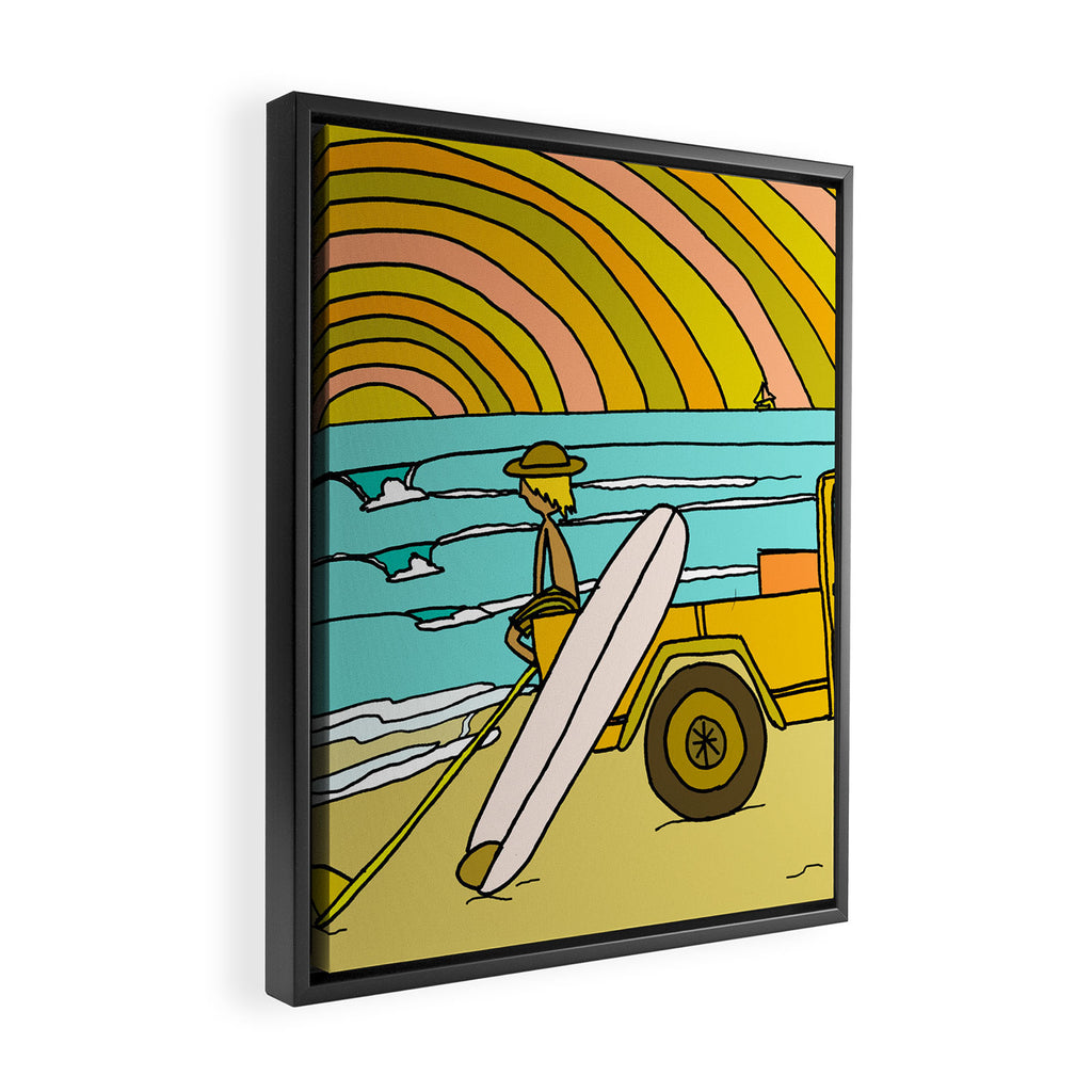 classic summer surf vibes forever Framed Canvas Print Gallery Image 2
