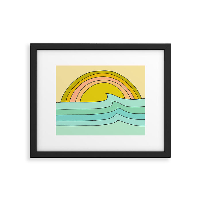 daydreams glassy swells and sunrise radiate by surfy birdy Framed Art Print Gallery Image 1