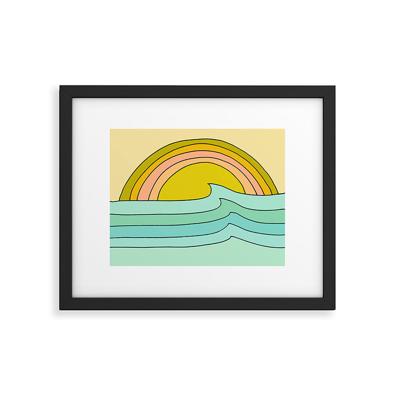 daydreams glassy swells and sunrise radiate by surfy birdy Framed Art Print Gallery Image 5